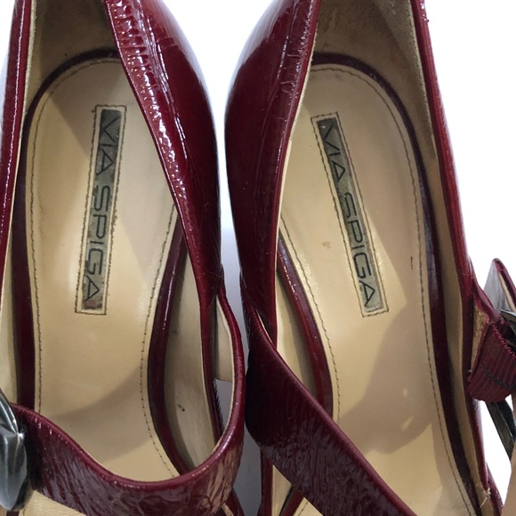 VIA SPIGA Unique Leather Heels w/ Strap - Picture 5 of 8